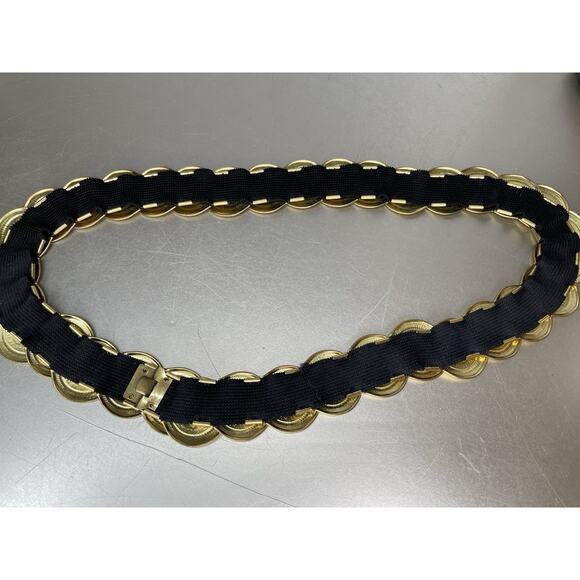 Vintage Elizabeth II Regina Coin Stretch Belt 80s Retro - Picture 3 of 4